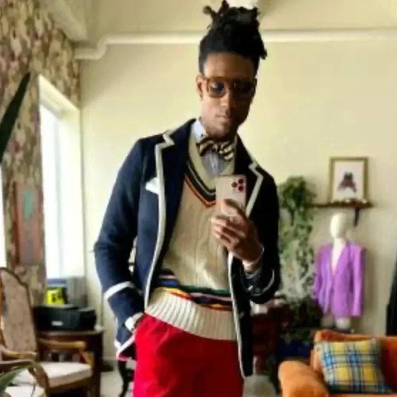 NWT Adult Croquet Stripe Cable Knit Sweater - Rowing Blazers x Target XS - Picture 3 of 6